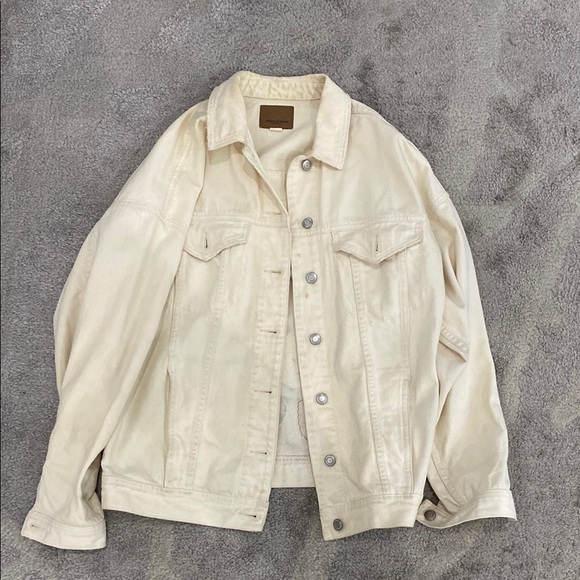 Vintage Unique Beige Jacket with Colorful Patches - Picture 2 of 3